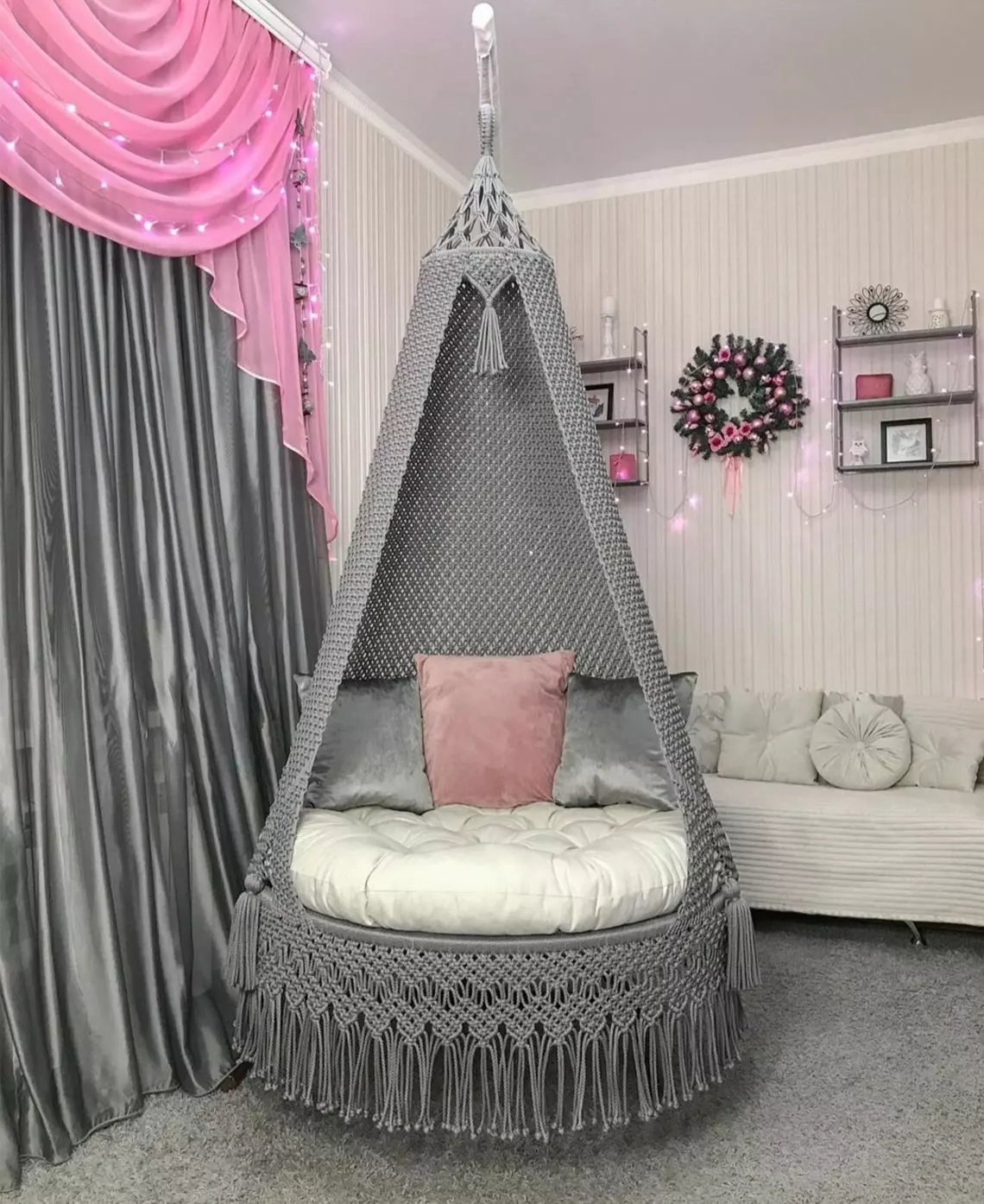 Design-2 Grey Macrame Swing
