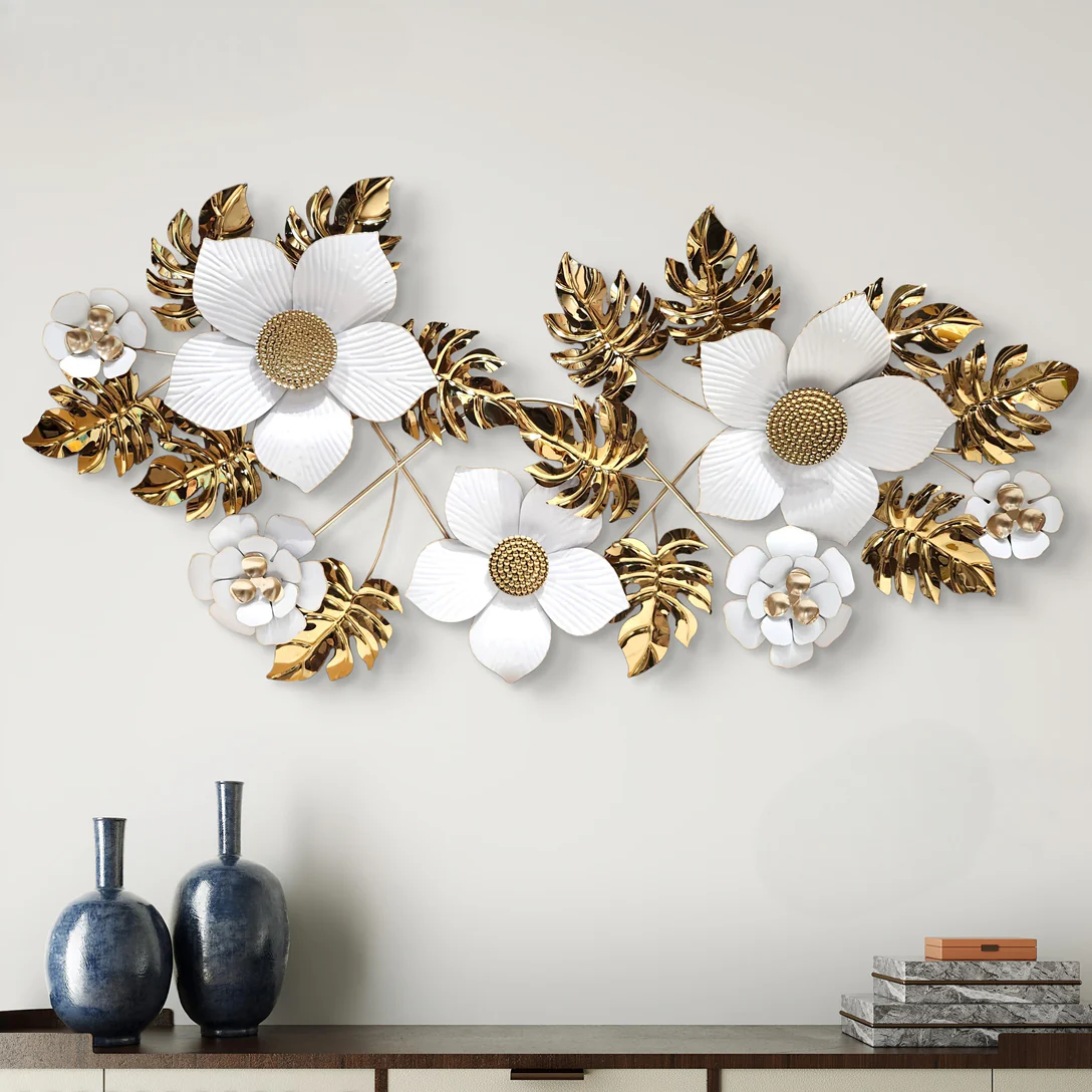 white flowers wall decor Booking