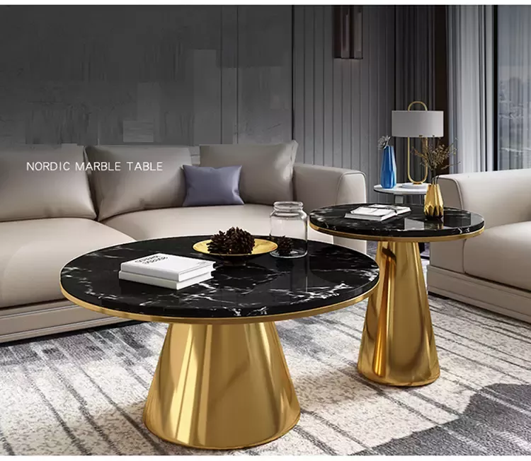 H281b2fc5b8ed4d9fa7abe5ff9c4d726bk.webp Round golden Combination tables - Image 1